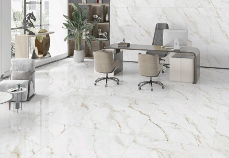 Digital Vitrified Tiles Code Snow White (1200x1800 mm) Glossy Endless 15MM