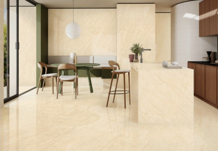Digital Vitrified Tiles Code Imperiale Crema (1200x1800 mm) Glossy Endless 15MM