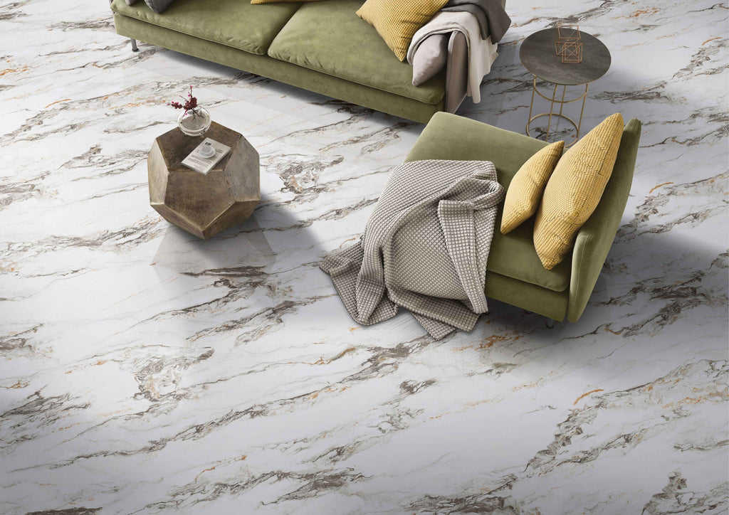 Digital Vitrified Tiles Code Crest White (600x1200 mm) Glossy Endless