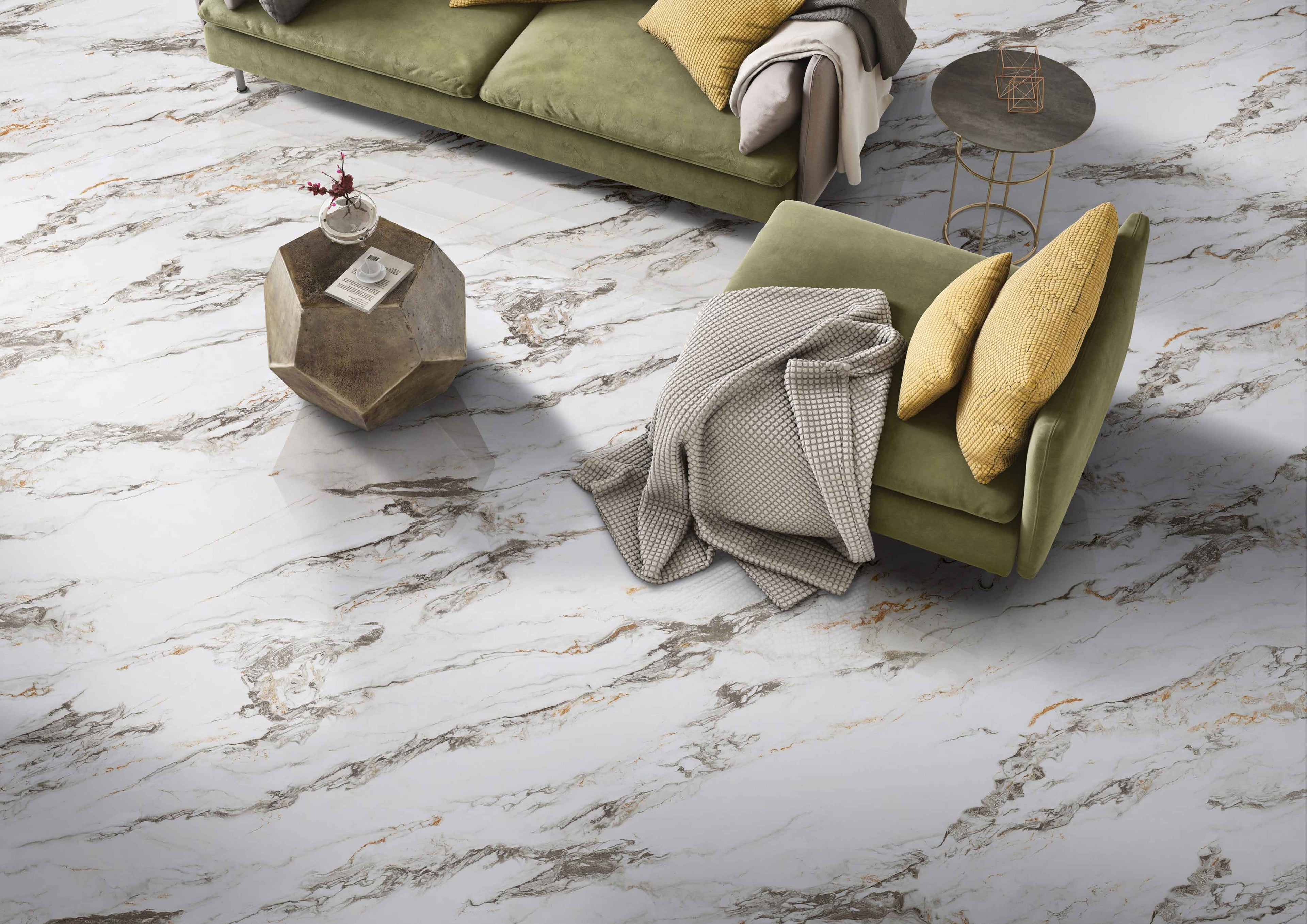 Digital Vitrified Tiles Code Crest White (600x1200 mm) Glossy Endless