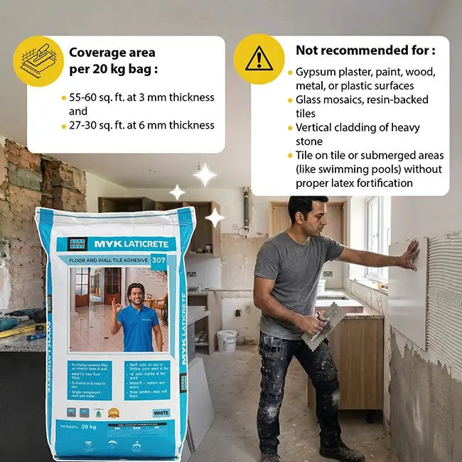 MYK Laticrete 307 Tile Adhesive – White – 20 Kg Bag