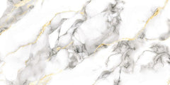 Marble pattern with gold accents on a white background
