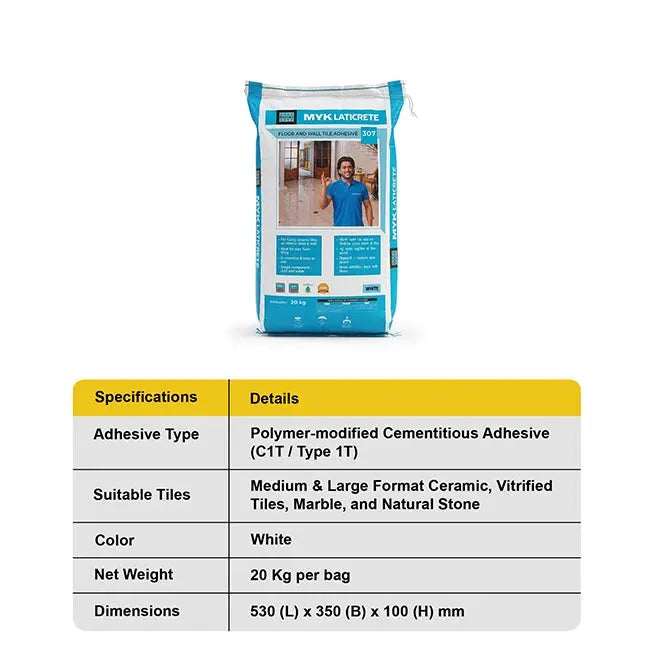 MYK Laticrete 307 Tile Adhesive – White – 20 Kg Bag