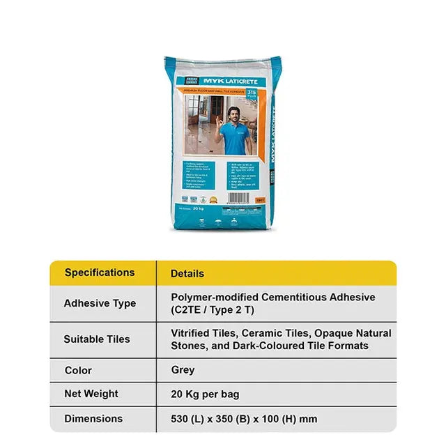 MYK Laticrete 315 Tile Adhesive – Grey – 20 Kg Bag