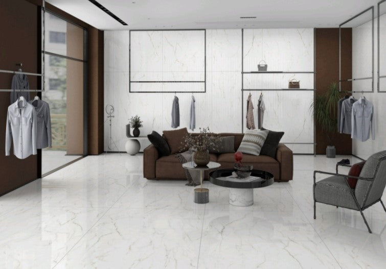 Digital Vitrified Tiles Code Pearl White (1200x1800 mm) Glossy Endless 15MM