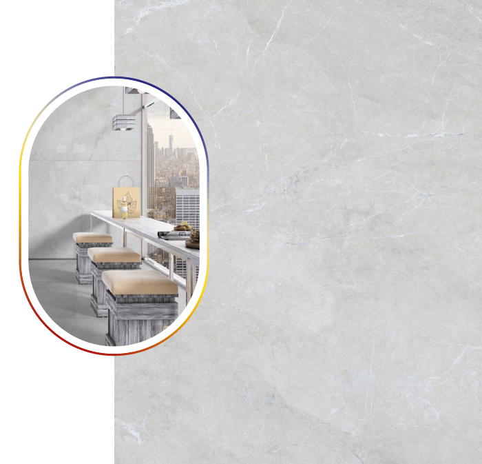 Digital Vitrified Tiles Code Ash Ford Bianco (1200x1800 mm) Glossy