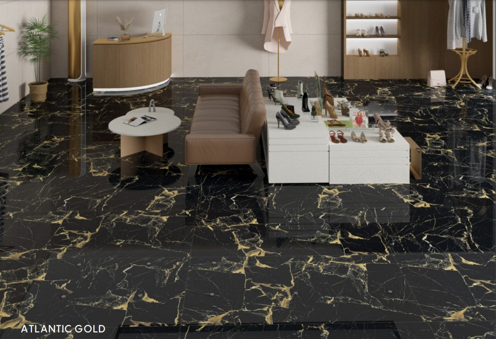 Digital Vitrified Tiles Code Atlantic Gold (600x1200 mm) High Glossy