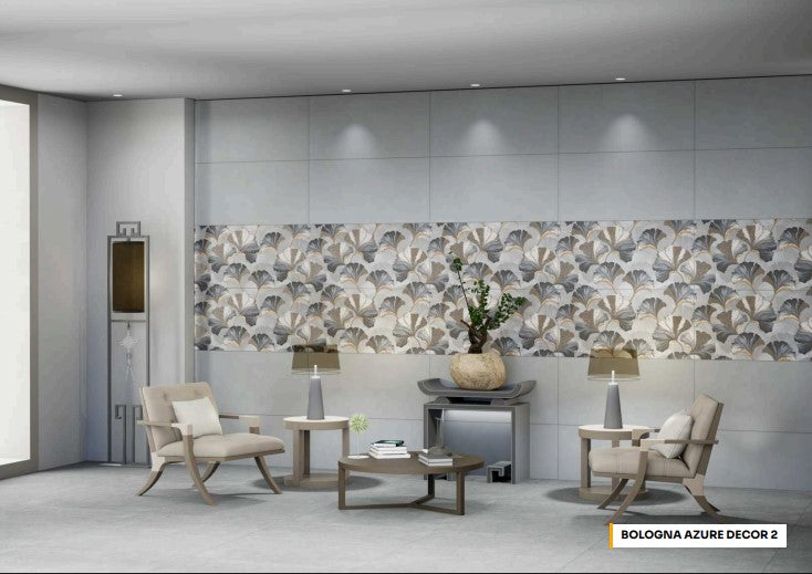 Digital Vitrified Tiles Code Bologna Azure Decor-2 (600x1200 mm)