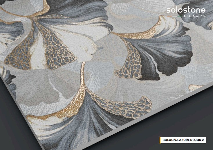 Digital Vitrified Tiles Code Bologna Azure Decor-2 (600x1200 mm)