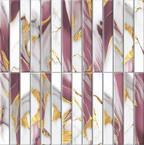 Digital Subway Tiles Code Bissel Cosmo Damson (300x300mm)
