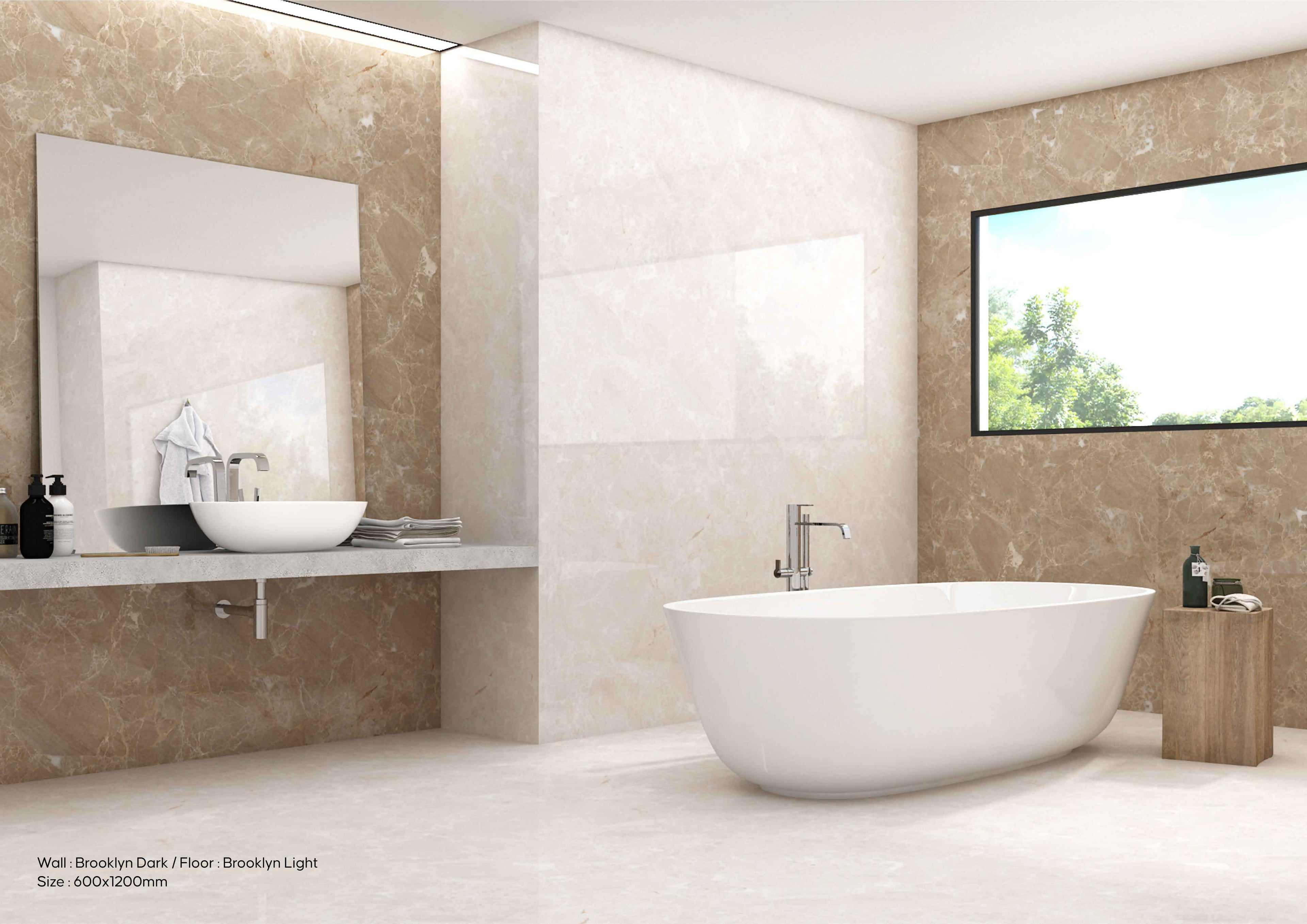 Digital Vitrified Tiles Code Brooklyn Light (600x1200 mm) Glossy Endless