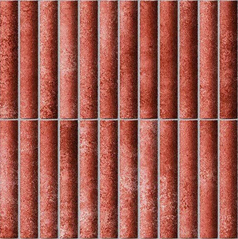 Digital Subway Tiles Code Bumpy Cosmo Merlot (300x300mm)