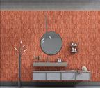 Digital Subway Tiles Code Bumpy Cosmo Red (300x300mm)