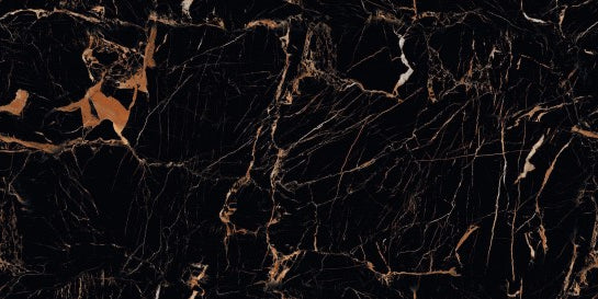 Digital Vitrified Tiles Code Cezar Black (600x1200 mm) High Glossy Endless
