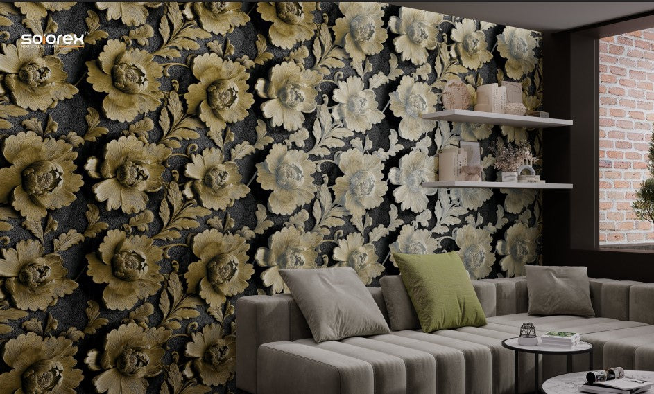 Digital Vitrified Tiles Code Dixon Black Decor (600x1200 mm)