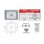 Futura SS Sink Size 21x20 Inch