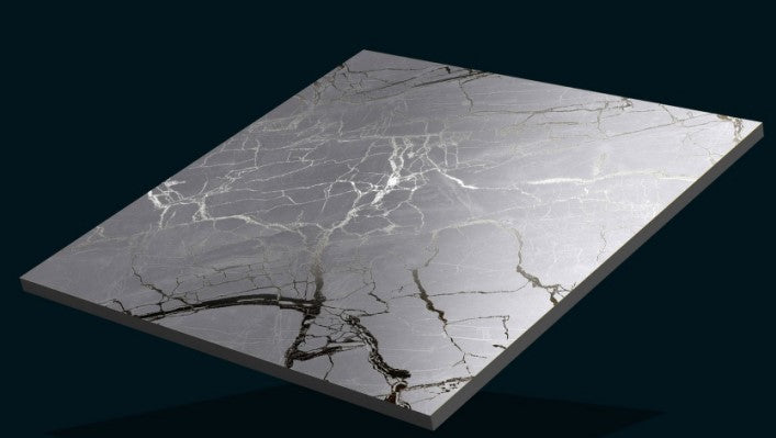 Digital Vitrified Carving Tiles Code Dynamic Silver (600x600 mm) Carving
