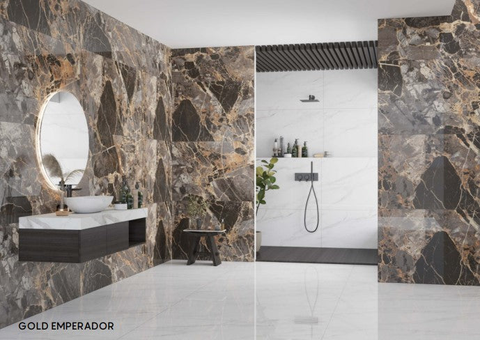 Digital Vitrified Tiles Code Gold Emperador (600x1200 mm) High Glossy