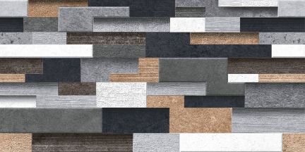 Digital Elevation Tiles Code Harmony Black & White (300x600 mm) High Depth