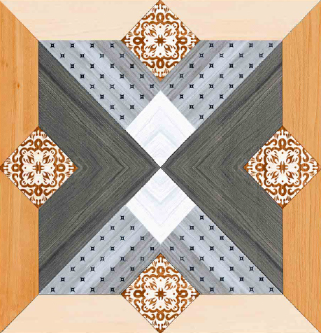 Digital Vitrified Carving Tiles Code Imperial Wood-8 (600x600 mm) Carving