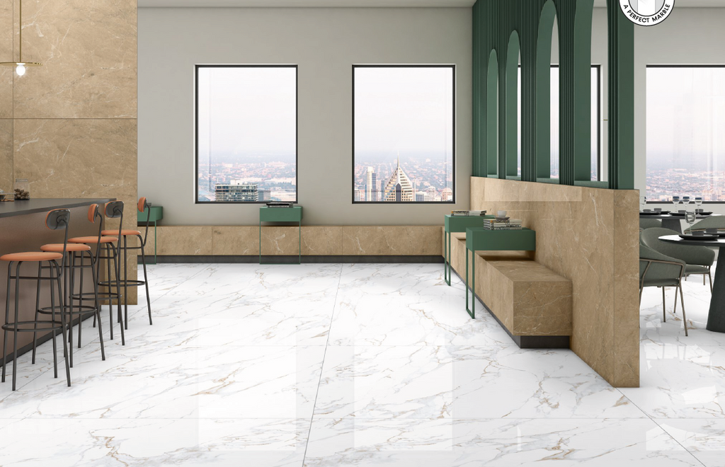 Digital Vitrified Tiles Code Lerox White (1200x1800 mm) Glossy