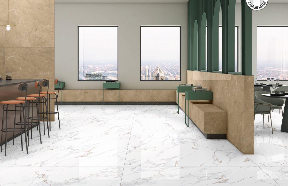 Digital Vitrified Tiles Code Lerox White (1200x1800 mm) Glossy
