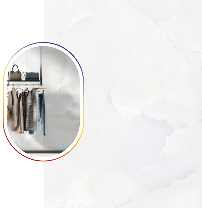 Digital Vitrified Tiles Code Praga Onyx White (1200x1800 mm) Glossy