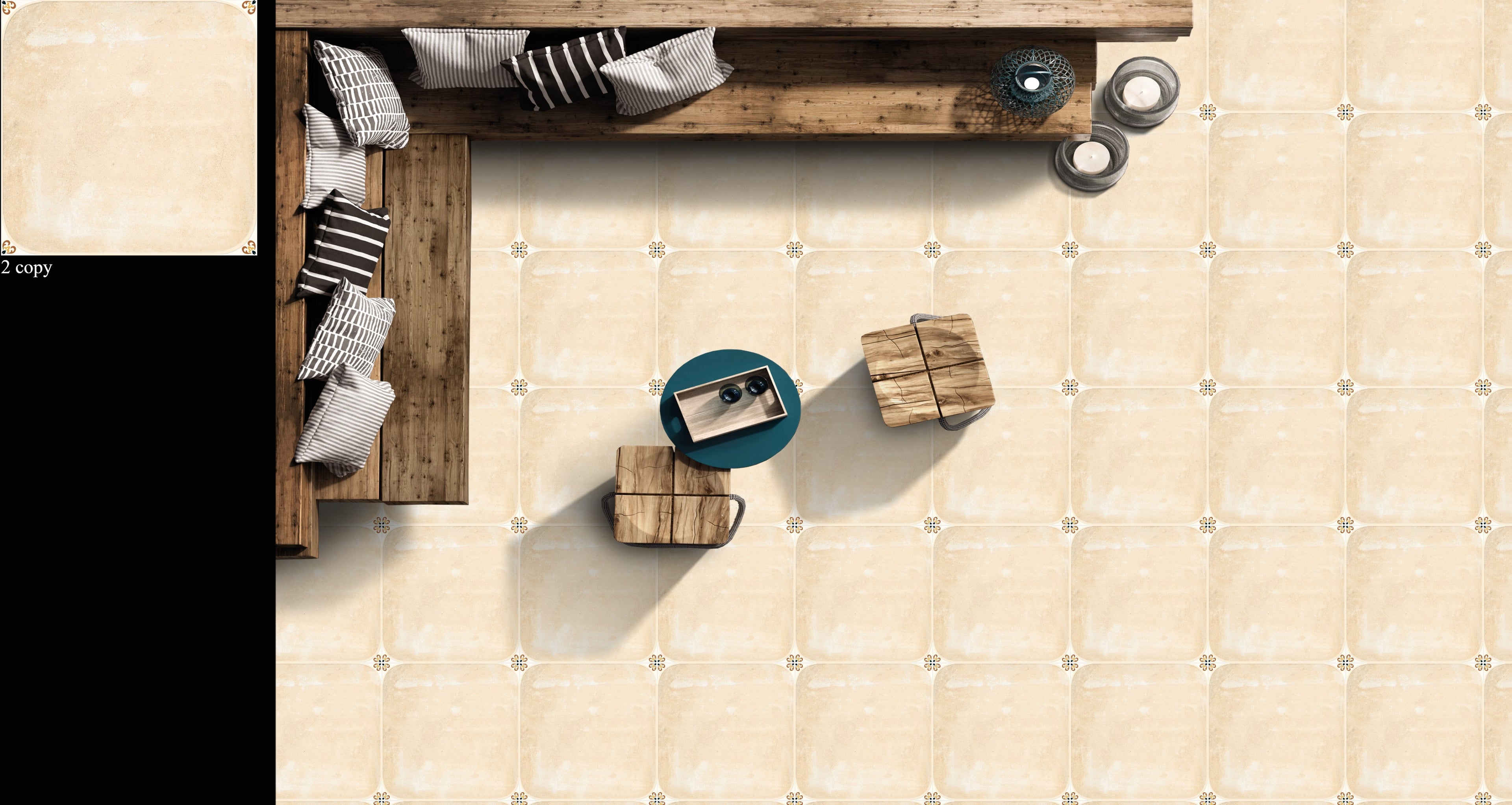 Digital Moroccan Tiles Code Raavi Beige (300x300mm)