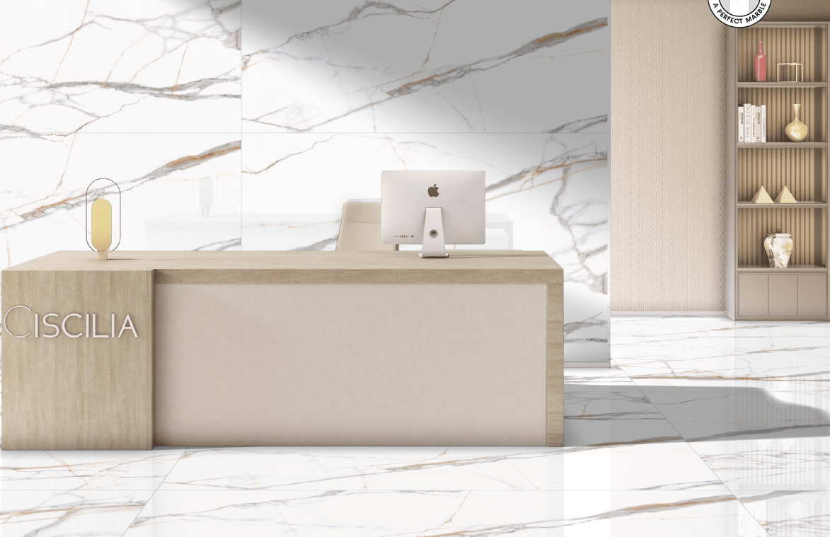 Digital Vitrified Tiles Code Soul white (1200x1800 mm) Glossy