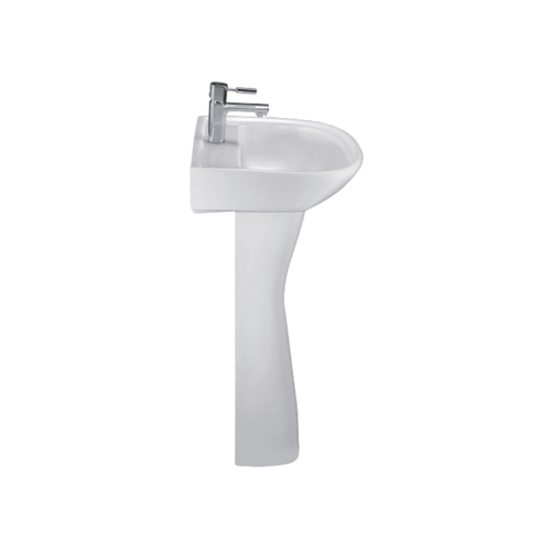 Cera Cadal Floor-Standing Ceramic Wash Basin with Full Pedestal Support (Snow White - S2040120 / S2090113)