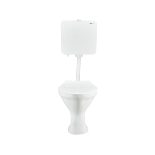 Cera Conventional Pro P Trap EWC S1059102 | Floor Mounted Western Toilet Set with Cistern and Seat Cover