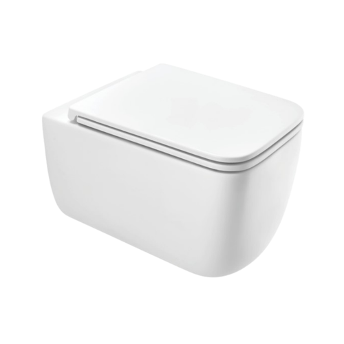 Cera Cartica Modern D-Shape Wall-Mounted Sanitation Bowl (Snow White - Rimless P-Trap - S1044178)
