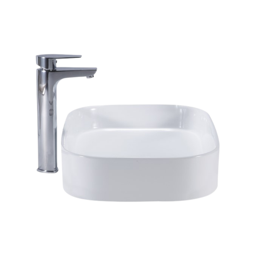 Cera Catmid Modern Thin-Rim Ceramic Table Top Wash Basin (Snow White - 550x380mm - S2020158)
