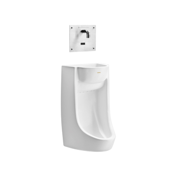Cera Core Flat back urinal with integrated wash basin and sensor tap