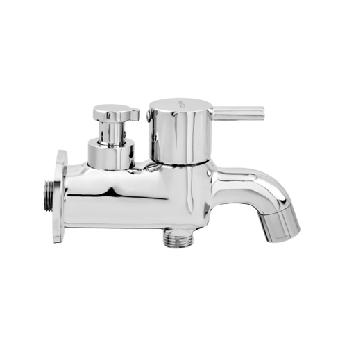 Cera Fountain Brass 2-Way Dual-Outlet Bib Tap with Wall Flange (F2013163)