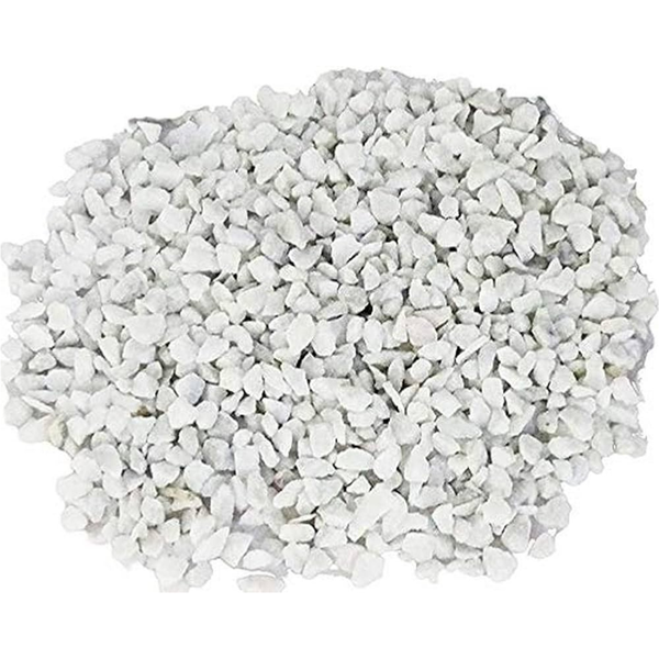 Pebbles White Marble Chips Unpolished