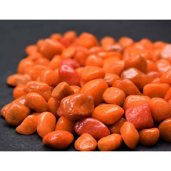 Pebbles Orange Coloured Polished