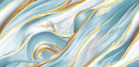 Digital Vitrified Tiles Code Alice Aqua Gold (600x1200 mm) High Glossy