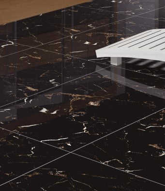 Digital Vitrified Tiles Code Apollo Black (600x1200 mm) High Glossy