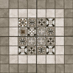 Digital Vitrified Tiles Code Berlin Nero Decor (600X600 mm) Matt