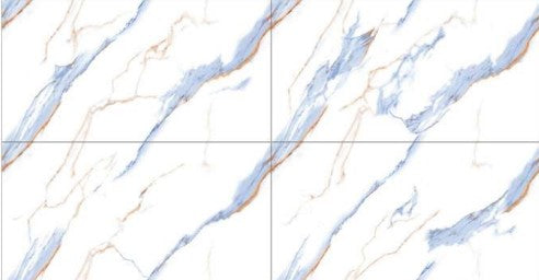 Digital Vitrified Tiles Code Bruno Blue (600x1200 mm) Glossy