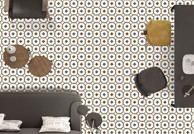 Digital Moroccan Tiles Code Geometric Diamond (600x600 mm)