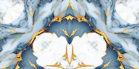 Digital Vitrified Tiles Code Bm-Art Graffiti Aqua (600x1200 mm) High Glossy