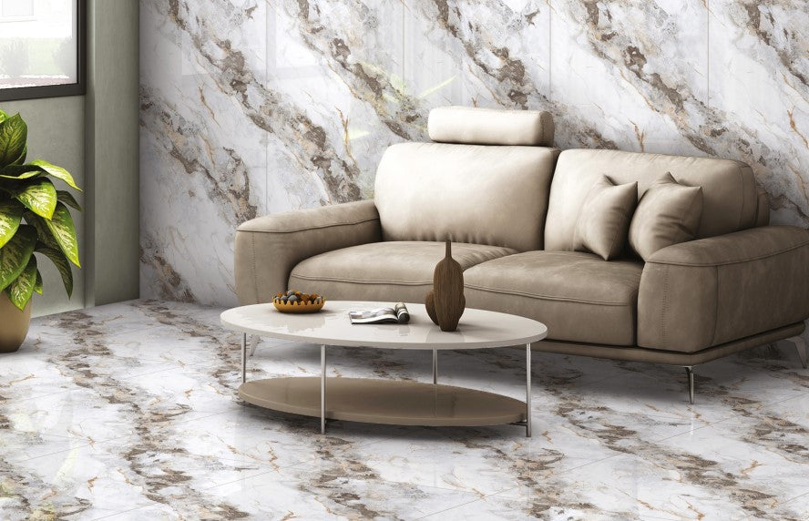 Digital Vitrified Tiles Code Lucio Grey (600x1200 mm) Glossy