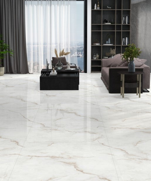 Digital Vitrified Tiles Code Mascia Bianco (1200x1800 mm) Glossy 15 MM