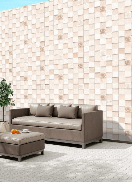 Digital Elevation Tiles Code Mosaico Crema (300x600 mm) High Depth