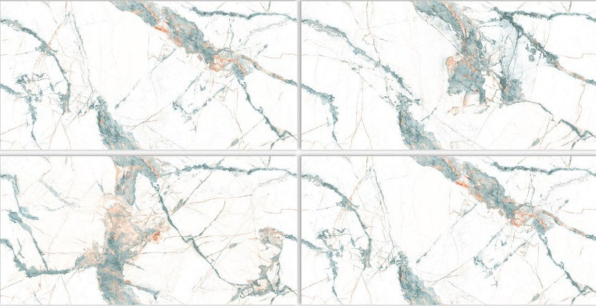 Digital Vitrified Tiles Code Nero Statin Aqua (600x1200 mm) Glossy Endless