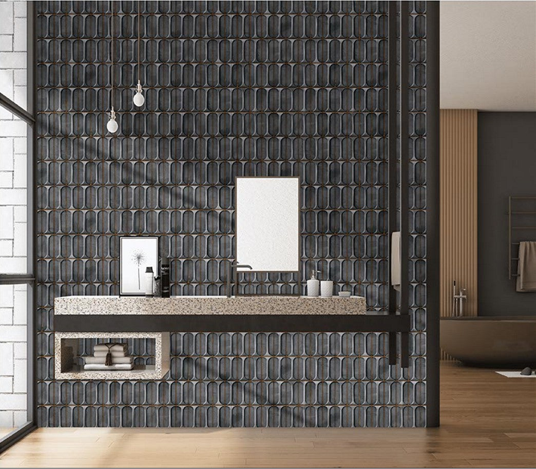 Digital Subway Tiles Code Opal Cosmo Charcoal (300x300mm)