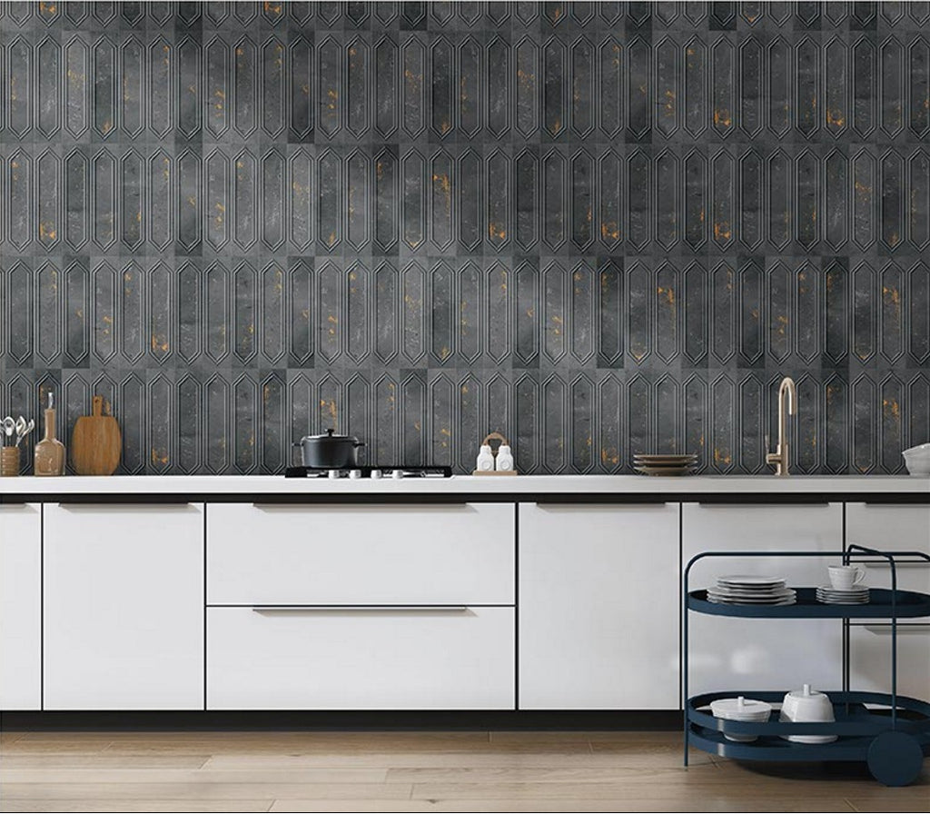 Digital Subway Tiles Code Picket Cosmo Ebony (300x300mm)