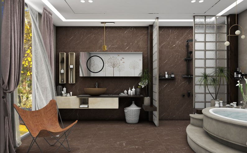 Digital Vitrified Carving Tiles Code Port Choco (600x1200 mm) Carving